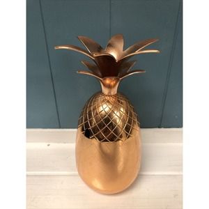 Pineapple Tumbler Cocktail Mug Cooper Finish 17‎ oz B433 *missing Straw